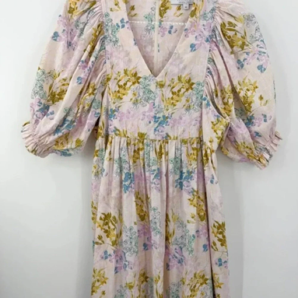 B44 Hunter Bell Palmer Maxi Dress Floral Puff Sleeve Flowy Garden Party - Picture 5 of 12